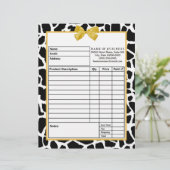 Trendy Giraffe Yellow Bow Boutique Bestelformulier Persoonlijk Briefhoofd (Staand voorkant)