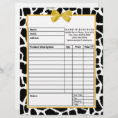 Trendy Giraffe Yellow Bow Boutique Bestelformulier Persoonlijk Briefhoofd (Voorkant / Achterkant)