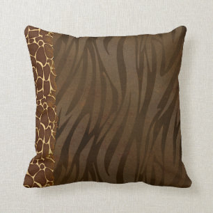 Trendy Giraffe & Zebra Print Pattern Pillow Kussen