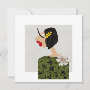 Trendy Girl 2 Glam Mode Illustratie Kunstkaart Kaart