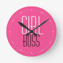 Trendy Girl Boss Text White Minute Pink