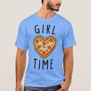 Trendy Girl Time Heart Pizza T-shirt