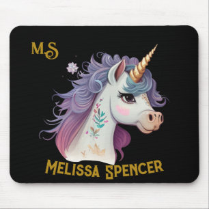 Trendy Girls' Elegant Black Magical Unicorn Name Muismat