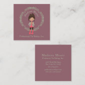 Trendy Girly Avatar Vierkante Visitekaartje (Voorkant / Achterkant)