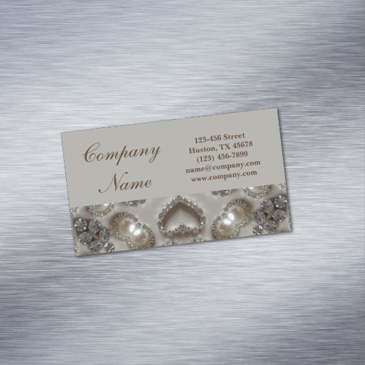 Trendy Girly Chic Gatsby Mode Magnetisch Visitekaartje (Voorbeeld)