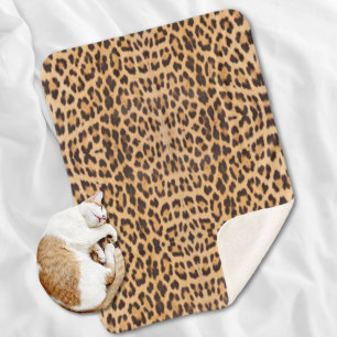 trendy girly chic wild safari leopard print sherpa deken