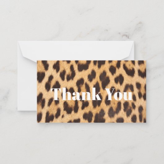 Trendy girly chique safari luipaard print Dank u Notitiekaartje (Voorkant)