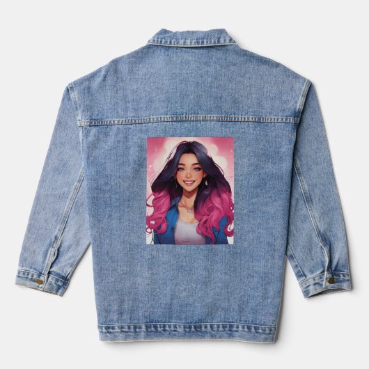 Trendy Girly Denim jas Jacket (Achterkant)