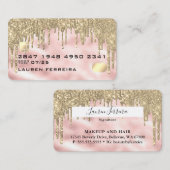 Trendy Girly drukt roze Gold Faux-bankpas af Visitekaartje (Voorkant / Achterkant)