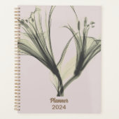 Trendy Girly Goud Bloemen 2024 Planner (Voorkant)
