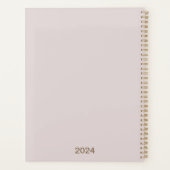 Trendy Girly Goud Bloemen 2024 Planner (Achterkant)