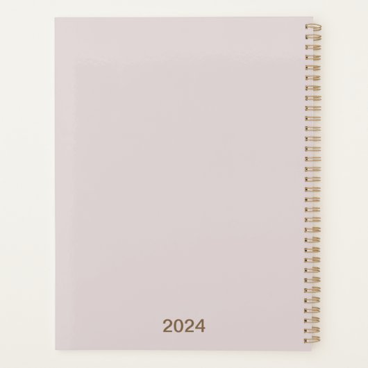 Trendy Girly Goud Bloemen 2024 Planner (Achterkant)