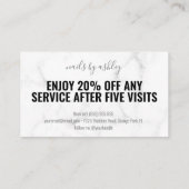 Trendy Girly Marble Business Loyalty (Achterkant)