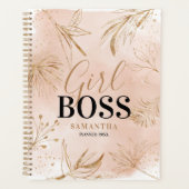 Trendy Girly Pink & Gold Girl Boss Name Planner (Voorkant)