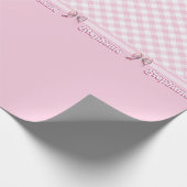 Trendy Girly Pink Plaid Checkerboard Patroon & Bow Cadeaupapier (Hoek)