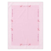 Trendy Girly Pink Plaid Checkerboard Patroon & Bow Tafelkleed (Voorkant)