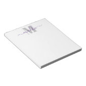 Trendy Girly Script Monogram, Paars en grijs Notitieblok (Schuin)