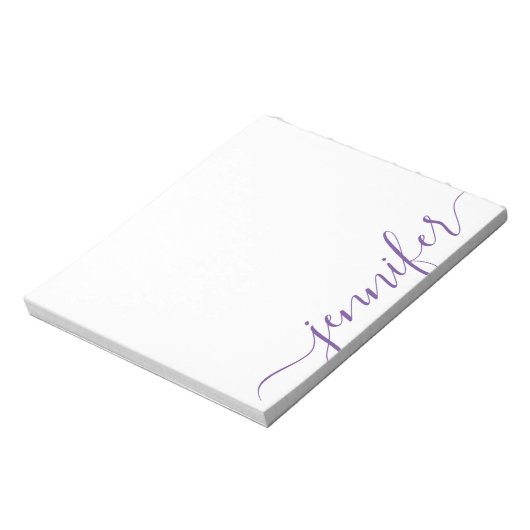 Trendy Girly Script Name, Personalized Paars Notitieblok (Gedraaid)