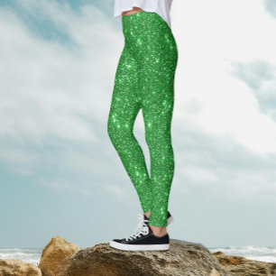 Trendy Glam Iers Groen Glitters Schittering Glitte Leggings