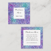 Trendy Glam Paarse, Blauwe & Groene Glitter Sparkl Vierkante Visitekaartje (Voorkant / Achterkant)