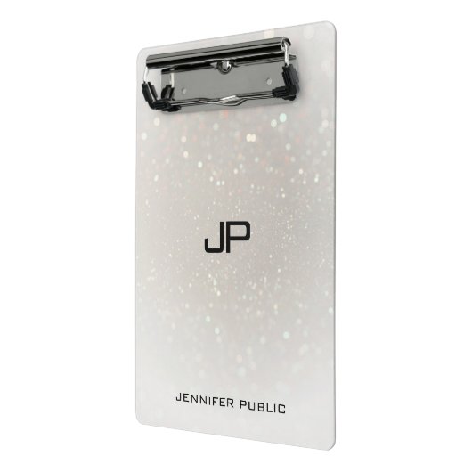 Trendy Glamor Monogram Elegant Sjabloon Modern Mini Klembord (Angled2)