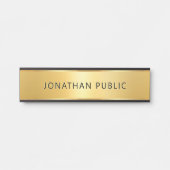 Trendy Glamour Modern Template Black And Gold Deurbordje (Voorkant)