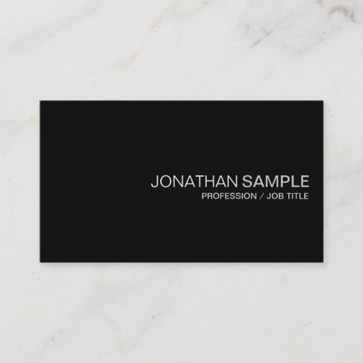Trendy Glamoureus Design Plain Zwart Wit De Luxe Visitekaartje (Voorkant)