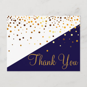 Trendy Glitter Blue Hartelijk dank Briefkaart
