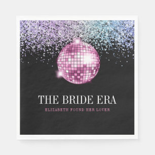 Trendy Glitter Disco Bruid Tijdperk Bachelorette F Servet