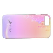 Trendy Glitter Holographic roze druppelt op aangep Case-Mate iPhone Case (Achterkant (Horizontaal))