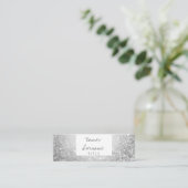 Trendy Glitter Jewel Mini Silver Visitekaartje (Staand voorkant)