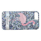 Trendy Glitter Pink Flamingo - Gepersonaliseerd Case-Mate iPhone Case (Achterkant (Horizontaal))