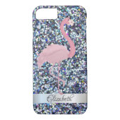 Trendy Glitter Pink Flamingo - Gepersonaliseerd Case-Mate iPhone Case (Achterkant)