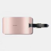 Trendy Glitter Roos goud Drips Modern Bagagelabel (Achterkant horizontaal)