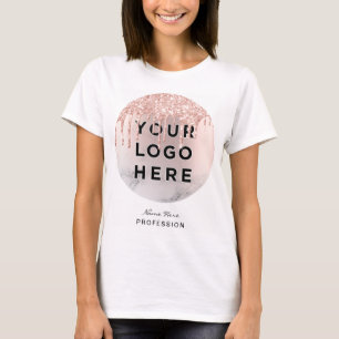 Trendy Glitter Roos gouddruppels T-shirt
