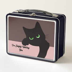 Trendy glurende zwarte kat monogram