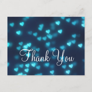 Trendy goedkope blauwe liefde glitter dank je briefkaart
