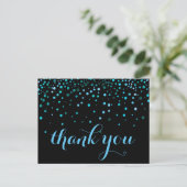 Trendy goedkope Glitter Black Dank je Briefkaart (Staand voorkant)