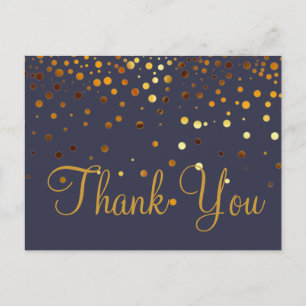 Trendy Goedkope Goud Glitter Zwart Bedankt Briefkaart
