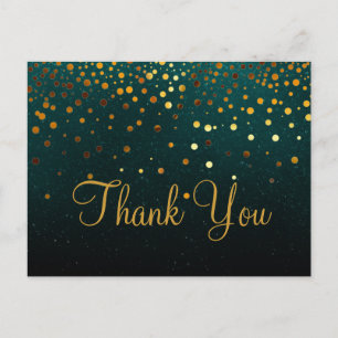 Trendy goedkope gouden glitter groen dank u briefkaart