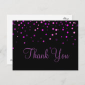 Trendy goedkope Paarse Glitter Black Bedankt Briefkaart (Voorkant / Achterkant)