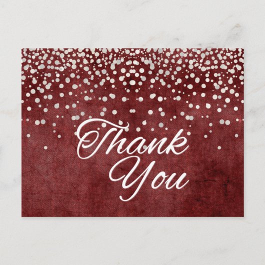 Trendy goedkope witte glitter dank u briefkaart (Voorkant)