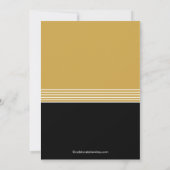 Trendy Gold & Black Photo Afstuderen Invitation Kaart (Achterkant)