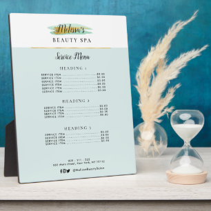 trendy gold blue schoonheidsspa service menu fotoplaat