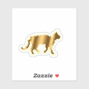Trendy Gold Cat Sticker