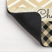 Trendy Gold Chevron Gingham Muismat (Hoek)