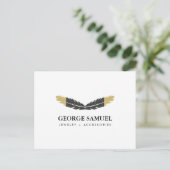 Trendy Gold Dipped Boho Feather Designer White Briefkaart (Staand voorkant)