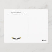 Trendy Gold Dipped Boho Feather Designer White Briefkaart (Achterkant)