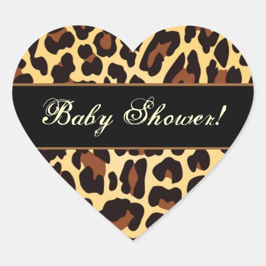 Trendy Gold en Black Leopard Babyl Douche Hart Sticker (Voorkant)