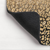 Trendy Gold en zwarte Glitter Ombre Leopard Print Muismat (Hoek)